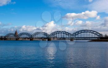 Railway bridge over the Daugava in Riga