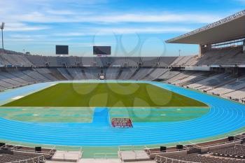 Barcelona o;ympic stadium on sunny day
