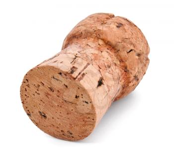 Cork from champagne isolated on white background