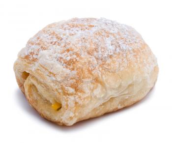 Roll from flaky pastry with a stuffing on white