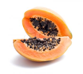 Rape papaya isolated on the white background