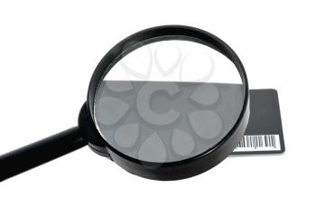 Magnifying glass over the card