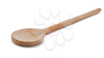 Wooden empty spoon isolated on white