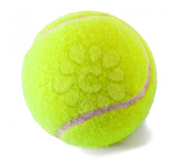 Tennis ball on the white background