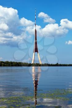 Television tower on the Daugava river