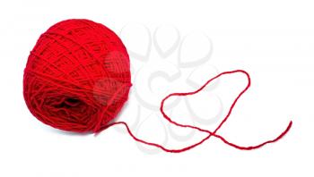 Ball of threads made the red heart