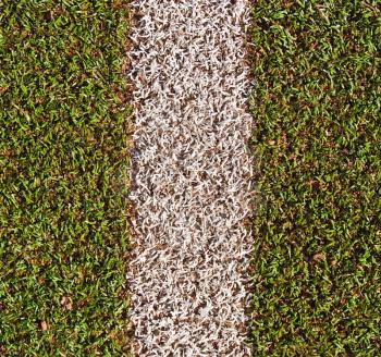 Line on the sport artificial grass