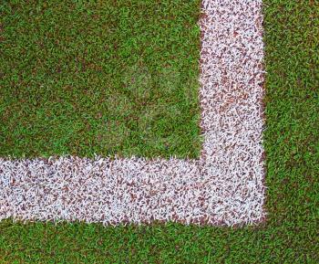 Lines on the sport grass field