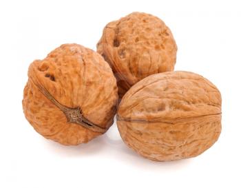Group of nuts on white background