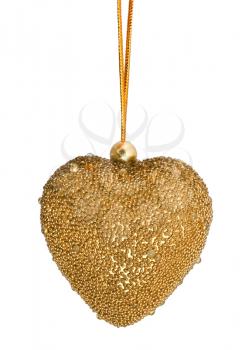 Christmas heart toy on white background