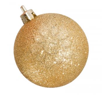 Christmas golden ball isolated on white