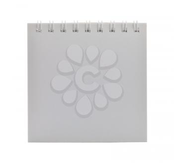 Blank spiral calendar on white background