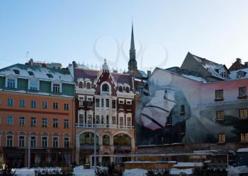 Old city square in Riga