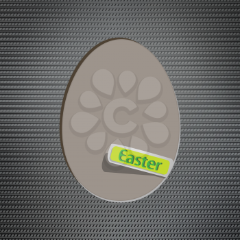 Easter egg on metal surface