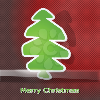 Green christmas tree on holiday background