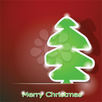 Green christmas tree on holiday background
