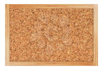 Brown cork board with wooden frame