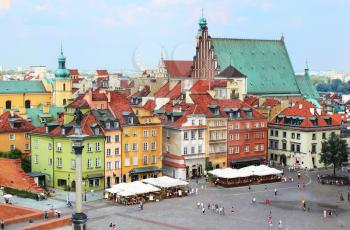 Main square in the old Warsaw city in Poland