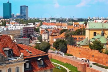 View to the old town of Warsaw