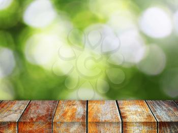 Wooden walkway over natural background