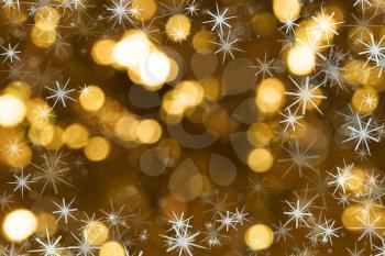 Christmas holiday bokeh with stars and snowflakes