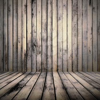 Royalty Free Photo of a Wooden Wall and Floor