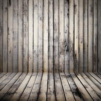 Royalty Free Photo of a Wooden Wall and Floors