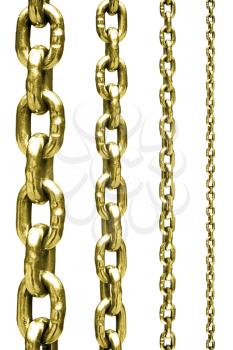 Set of golden chain isolated on white