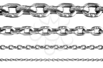 Set of different lenght metal chain