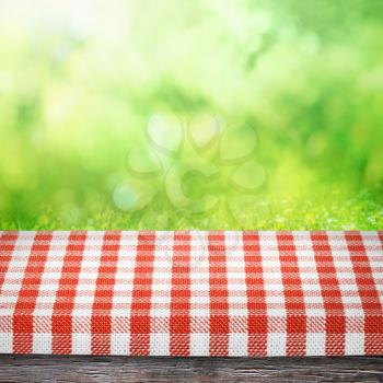 Table cloth and nature background