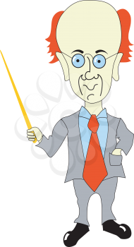 Royalty Free Clipart Image of a Teacher with a Pointer