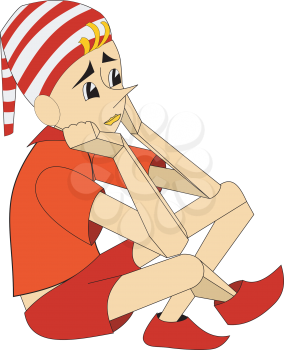 Royalty Free Clipart Image of a Pinocchio Character