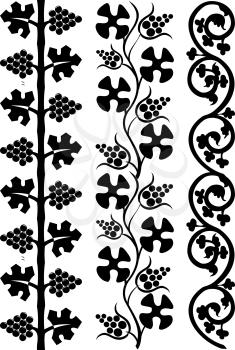 Royalty Free Clipart Image of a Set of Floral Silhouettes