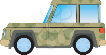 Royalty Free Clipart Image of an Army Jeep