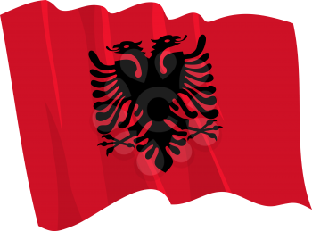 Royalty Free Clipart Image of an Albanian Flag