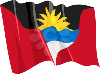 Royalty Free Clipart Image of a Waving Flag of Antigua and Barbuda