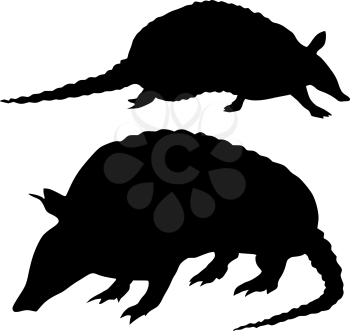 Royalty Free Clipart Image of an Armadillo Silhouette