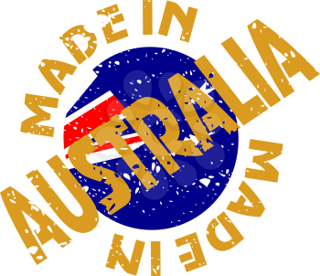 Royalty Free Clipart Image of a Label for Made in Australia