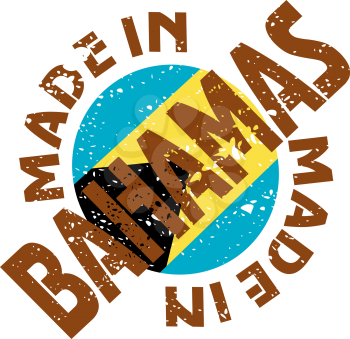 Royalty Free Clipart Image of a Label of Made in Bahamas