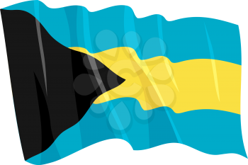 Royalty Free Clipart Image of a Cartoon of a Bahamas Flag