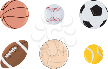 Royalty Free Clipart Image of a Cartoons of a Variety of Sports Balls