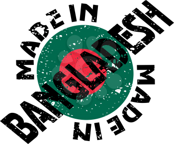 Royalty Free Clipart Image of a Label for a Made in Bangladesh