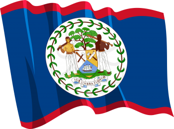 Royalty Free Clipart Image of a Belize Flag