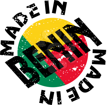 Royalty Free Clipart Image of a Label with Made in Benin
