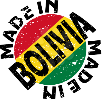 Royalty Free Clipart Image of a Label of Made in Bolivia