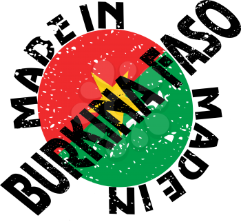 Royalty Free Clipart Image of a Label with Made in Burkina Faso