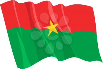 Royalty Free Clipart Image of a Cartoon Flag of Burkina Faso