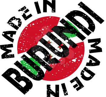 Royalty Free Clipart Image of a Label with Made in Burundi