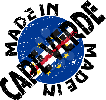 Royalty Free Clipart Image of a Label with Made in Cape Verde