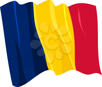 Royalty Free Clipart Image of a Cartoon Flag of Chad
